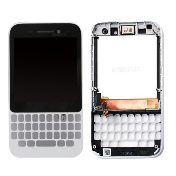 LCD Screen and Digitizer Full Assembly with Frame for BlackBerry Q5(White)