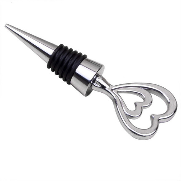 Metal Special Shape Wine Stopper(Heart to Heart Silver)