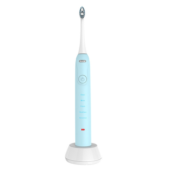 Ultrasonic Waterproof Smart Timer Wireless Inductive Charging Toothbrush (Blue)