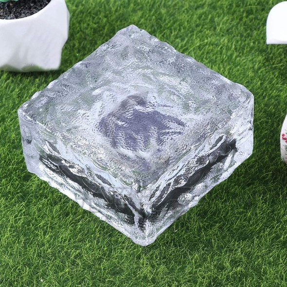 Solar Powered Square Tempered Glass Outdoor LED Buried Light Garden Decoration Lamp IP55 Waterproof，Size: 10 x 10 x 5.2cm(Red Light)