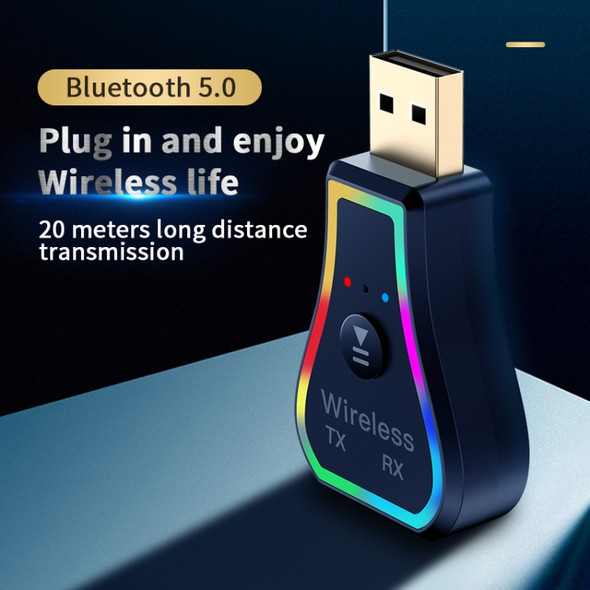 JD-M11USB 5.0 Colorful Ambient Light Car Bluetooth Audio Transmitter Receiver Car Hands-free Call Adapter