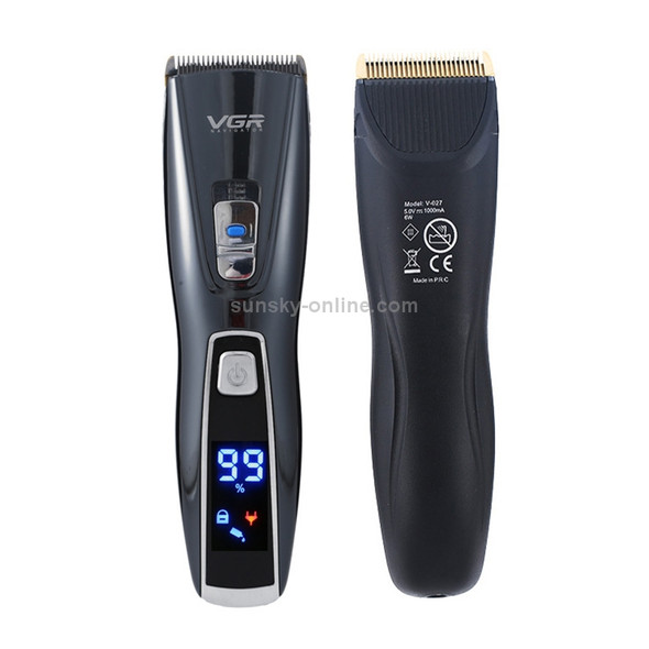 VGR V-027 10W Professional Electric Hair Clipper with LCD Display, Plug Type: EU Plug