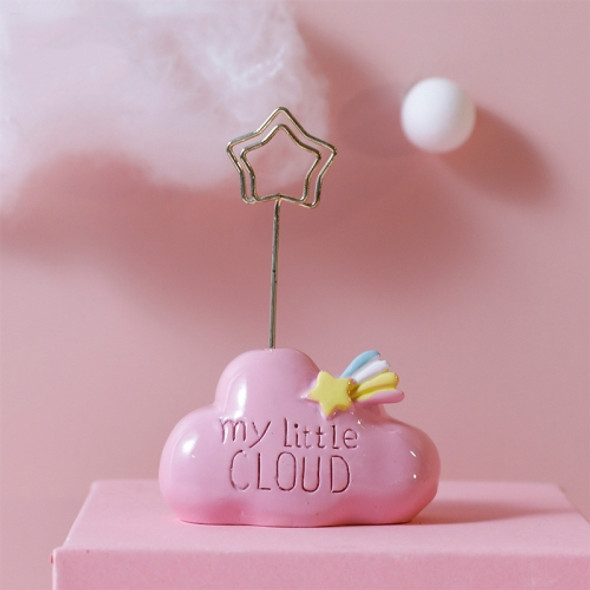 2 PCS 6650 Cute Cartoon Shape Photo Clipper Name Card Clip Desktop Decorative Small Ornaments(Pink Cloud)