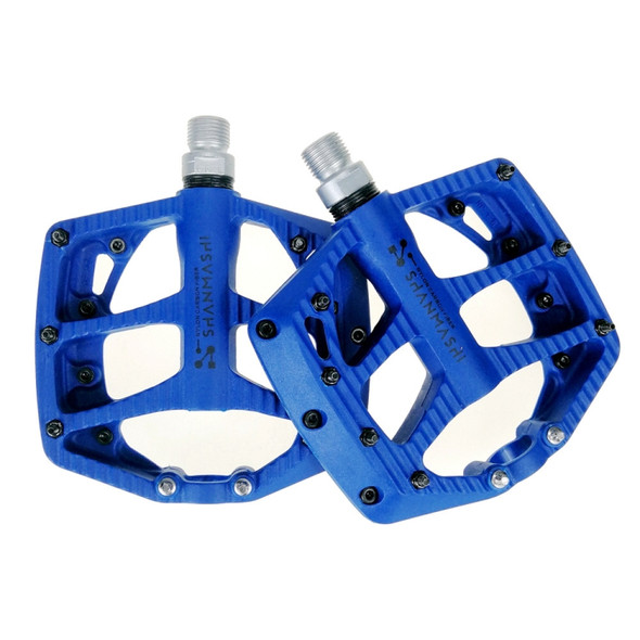 SHANMASHI NP-1 1Pair Nylon Carbon Fiber Pedal Non-slip Comfortable Foot Pedal (Blue)