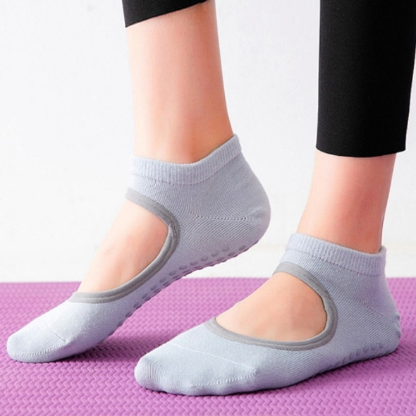 3 Pairs Backless Non-Slip Yoga Dance Socks Gym Indoor Floor Sports Socks, Size: 35-42(Purple )