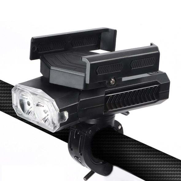 MT-001 5 in 1 Outdoor Cycling Bike Front Light With Emergency Light & Horn Bracket, 4000 mAh (Black)