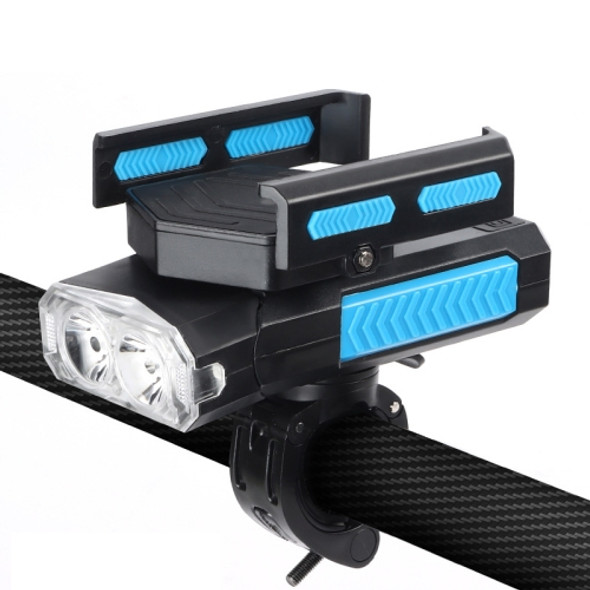 MT-001 5 in 1 Outdoor Cycling Bike Front Light With Emergency Light & Horn Bracket, 4000 mAh (Blue Black)