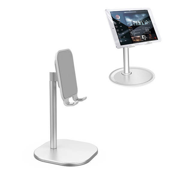 Universal 4-10 inch Phone Tablet Non-slip Aluminum Metal Holder Stand Adjustable Desktop Tablet Bracket Mount(Silver)