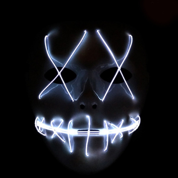 Halloween Terror Ghost Cosplay Mask LED Luminous Flash Mask (White Light)