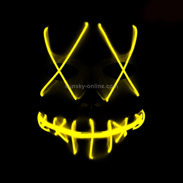Halloween Terror Ghost Cosplay Mask LED Luminous Flash Mask (Yellow Light)
