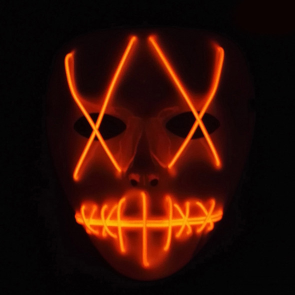 Halloween Terror Ghost Cosplay Mask LED Luminous Flash Mask (Orange Light)