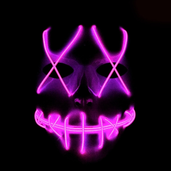 Halloween Terror Ghost Cosplay Mask LED Luminous Flash Mask (Pink Light)