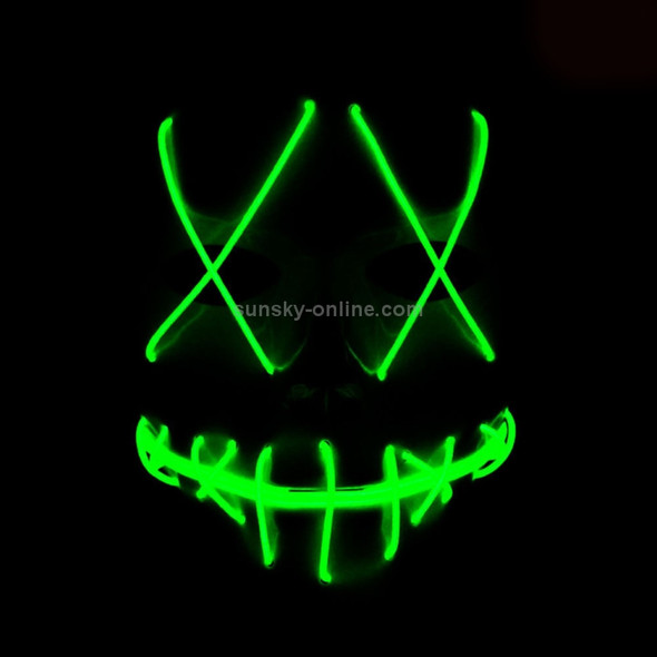 Halloween Terror Ghost Cosplay Mask LED Luminous Flash Mask (Green Light)