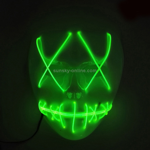 Halloween Terror Ghost Cosplay Mask LED Luminous Flash Mask (Fluorescent Green Light)