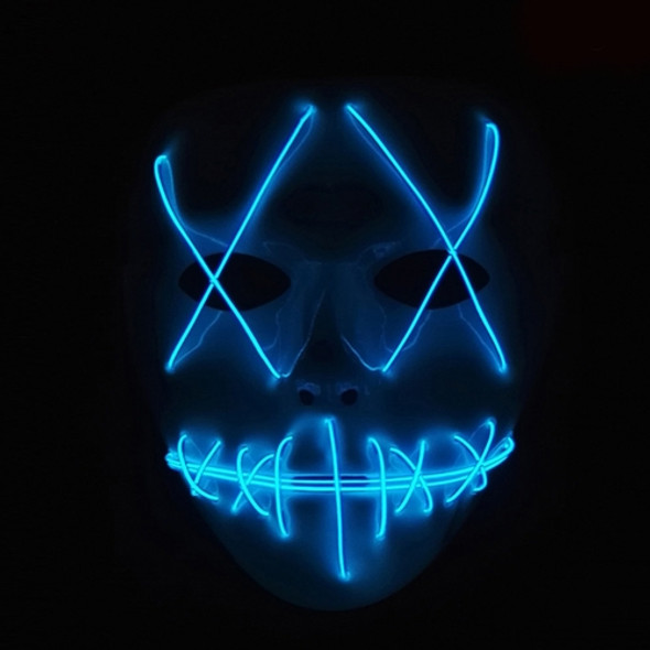 Halloween Terror Ghost Cosplay Mask LED Luminous Flash Mask (Blue Light)