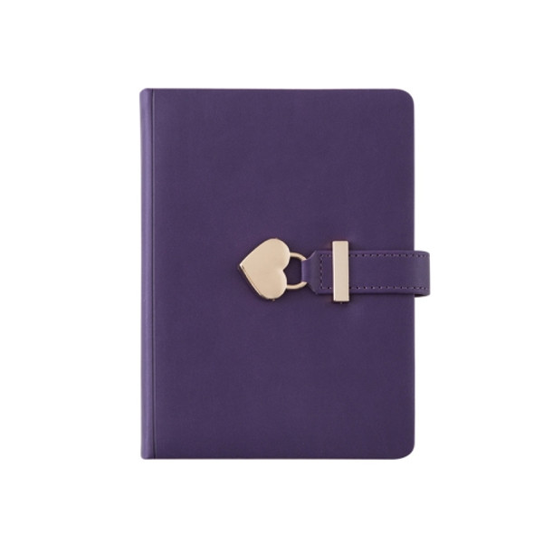 8032 Couple Notebook With Lock Hardcover Notepad Handbook(Purple)