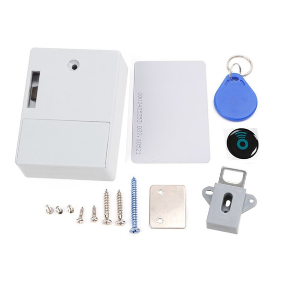 T3 ABS Magnetic Card Induction Lock Invisible Bilateral Open Cabinet Door Lock (White)
