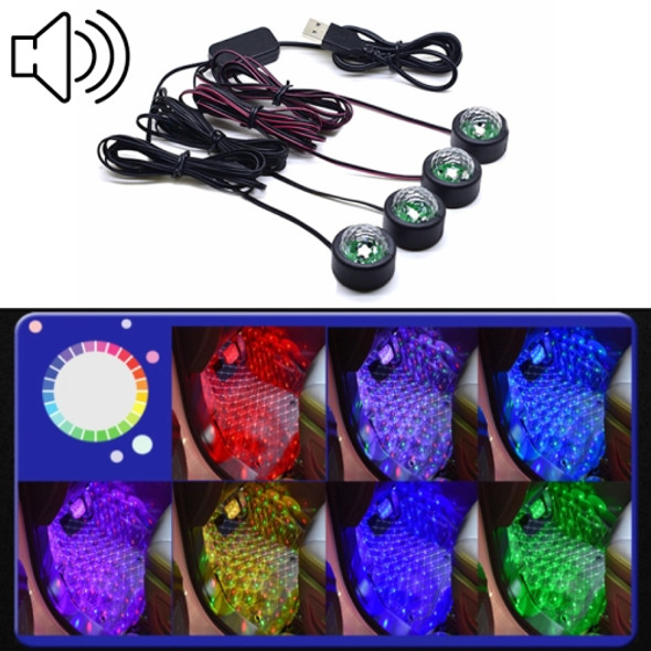 Universal Car  LED Atmosphere Lights Emergency Foot Light Voice Control Version