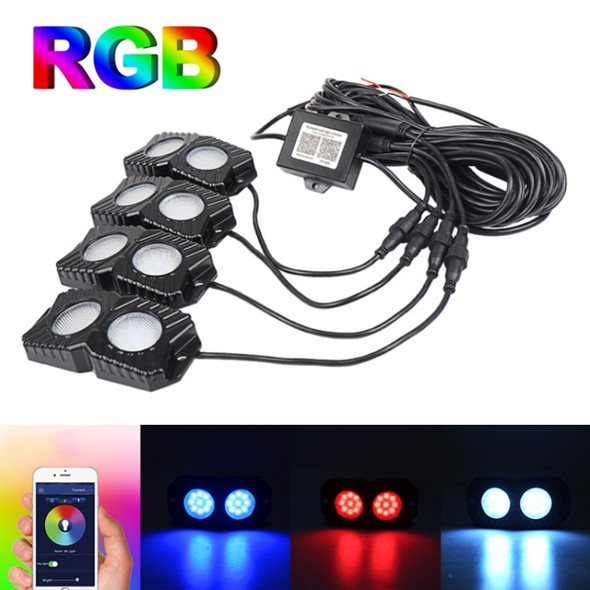 DC12-24V 18/27/36W 4 in 1 Dual-row RGB Mobile Phone Bluetooth APP Control Car Bottom Light / Chassis Light / Yacht Deck Light