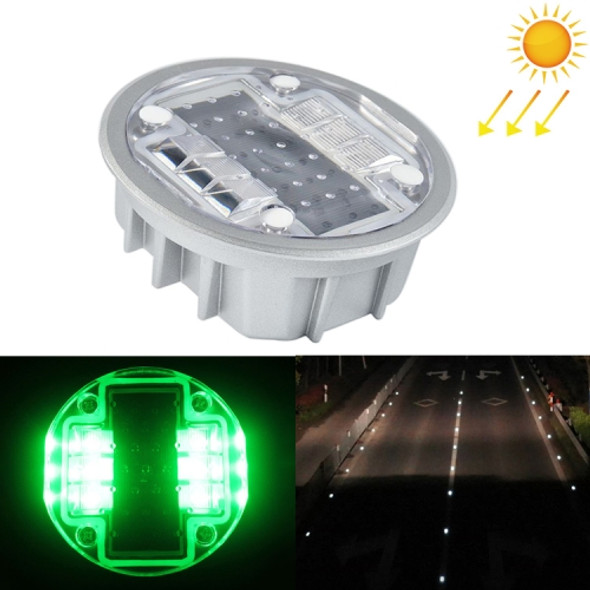 Solar Round Embedded Road Stud Light Car Guidance Light Road Deceleration Light, Constantly Bright Version (Green)