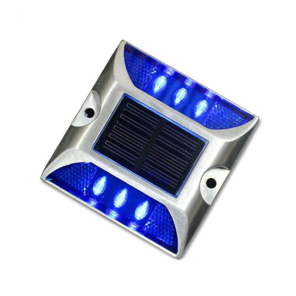 Solar Square Road Stud Light Car Guidance Light Road Deceleration Light, Flashing Bright Version (Blue)