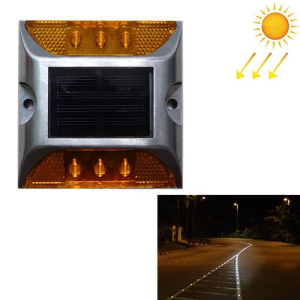 Solar Square Road Stud Light Car Guidance Light Road Deceleration Light, Constantly Bright Version (Yellow)