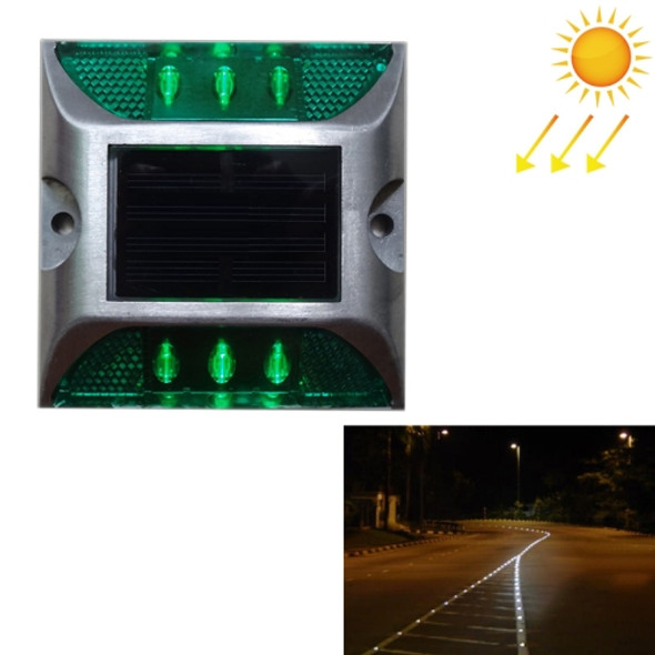 Solar Square Road Stud Light Car Guidance Light Road Deceleration Light, Constantly Bright Version (Green)