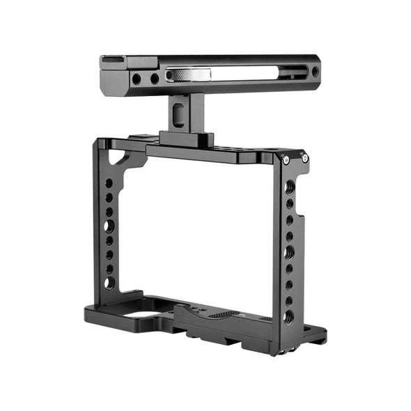 YELANGU C18 YLG0915A-B Video Camera Cage Stabilizer with Handle for Panasonic Lumix DC-S1H / DC-S1 / DC-S1R (Black)