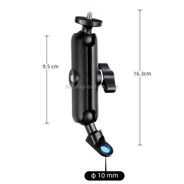 9.0cm Connecting Rod 20mm Ball Head Motorcycle Rearview Mirror Screw Hole Fixed Mount Holder with Tripod Adapter & Screw for GoPro HERO9 Black / HERO8 Black /HERO7 /6 /5, DJI Osmo Action,Xiaoyi and Other Action Cameras(Black)