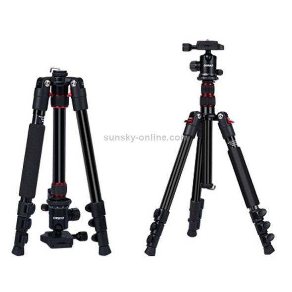 TRIOPO K2508S+B1S Adjustable Portable  Aluminum Aalloy Tripod with Ball Head for SLR Camera (Red)