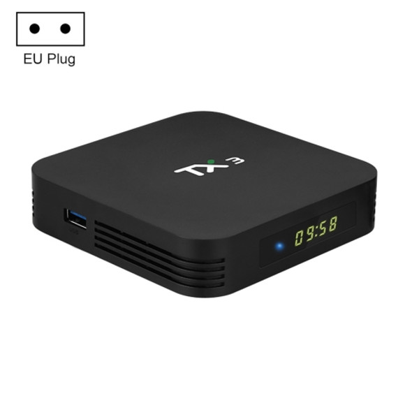 TANIX TX3 4K Smart TV BOX Android 9.0 Media Player wtih Remote Control, Quad Core Amlogic S905X3, RAM: 4GB, ROM: 32GB, 2.4GHz/5GHz WiFi, Bluetooth, EU Plug