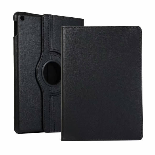 For iPad 10.2 / Air 2019 10.5 Litchi Texture Horizontal Flip 360 Degrees Rotation Leather Case(Black)