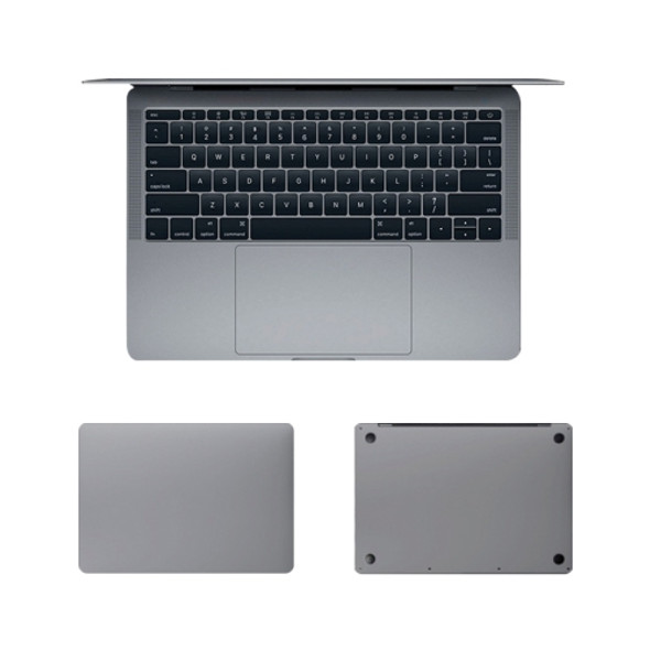 For MacBook Pro 16 inch A2141 (with Touch Bar) 4 in 1 Upper Cover Film + Bottom Cover Film + Full-support Film + Touchpad Film Laptop Body Protective Film Sticker(Space Gray)