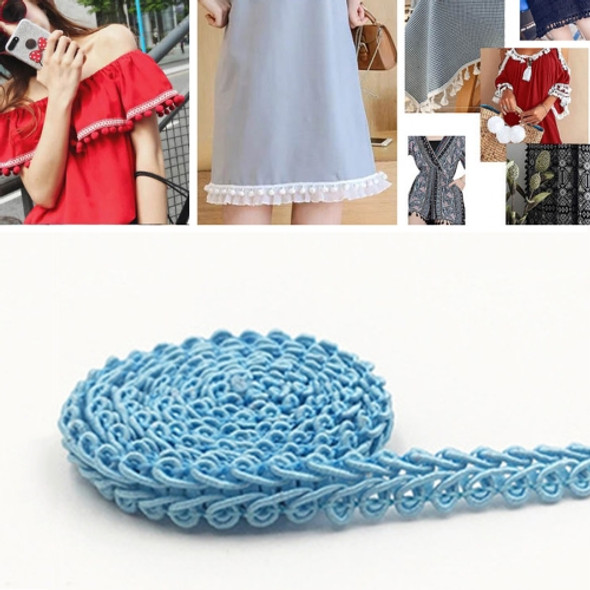 WG000108 Polyester Silk Centipede Shape Lace Belt DIY Clothing Accessories, Length: 50m, Width: 0.8cm(Sky Blue)
