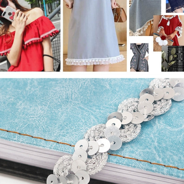 ZP0003015 Wave Shape Sequins Lace Belt DIY Clothing Accessories, Length: 25m, Width: 1.5cm(Silver)