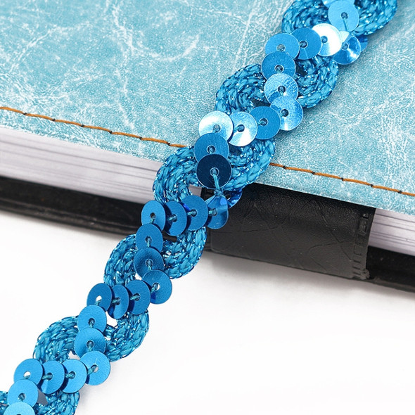 ZP0003015 Wave Shape Sequins Lace Belt DIY Clothing Accessories, Length: 25m, Width: 1.5cm(Blue)