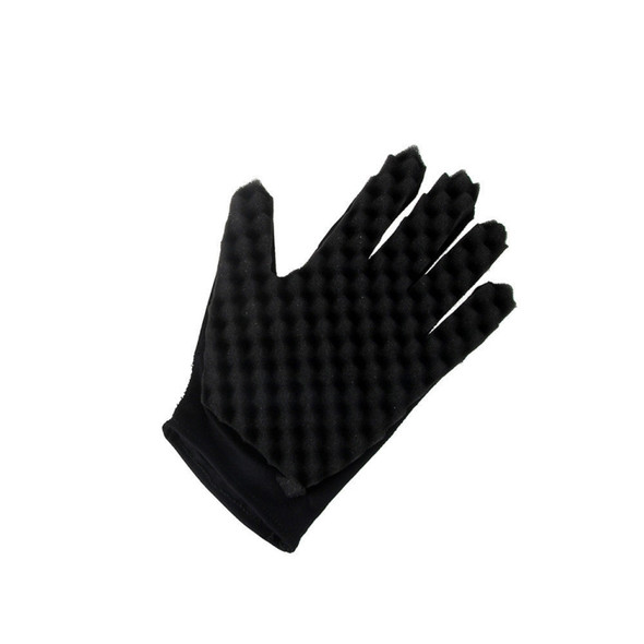 4 PCS Sponge Wipe Black Hair Styling Gloves(Single-Sided-Right-Wavy)