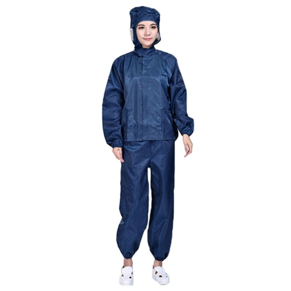 Striped Anti-static Split Hood Dust-proof Work Suit, Size:XXXXL(Navy Blue)