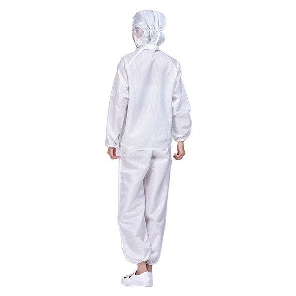 Striped Anti-static Split Hood Dust-proof Work Suit, Size:XXXXL(White)