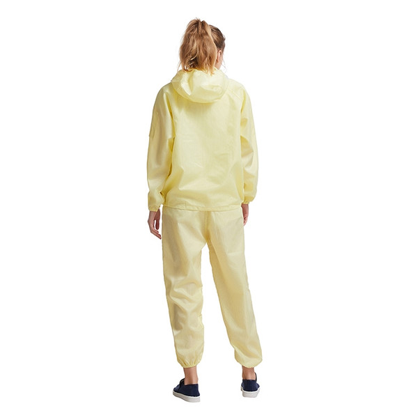 Striped Anti-static Split Hood Dust-proof Work Suit, Size:XXXL(Yellow)