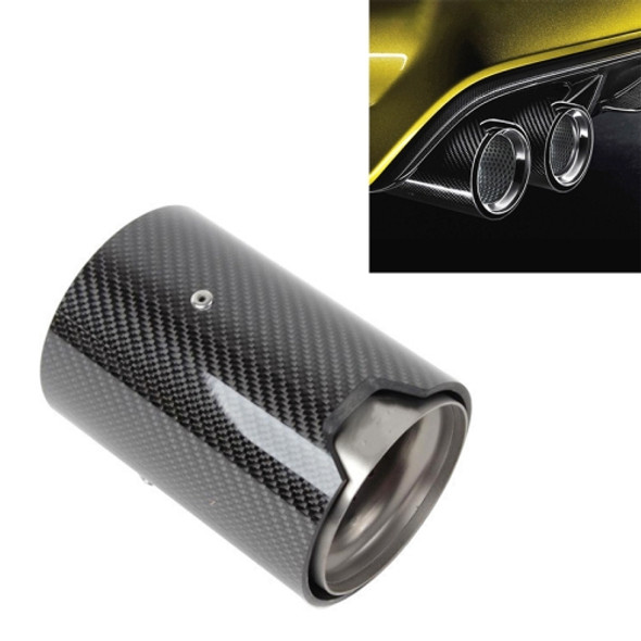 Car Modified Glossy Surface Exhaust Pipe Carbon Fiber Tail Throatfor BMW M2 / M3 / M4 / M5, Outer Diameter of Air Inlet:66mm