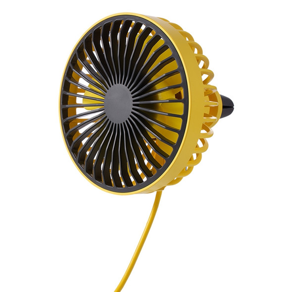 F829 Portable Car Air Outlet Electric Cooling Fan with LED Light(Yellow)