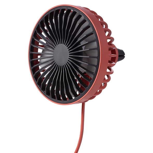 F829 Portable Car Air Outlet Electric Cooling Fan with LED Light(Red)