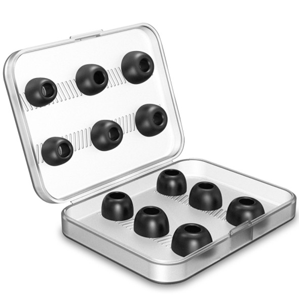 12 PCS Wireless Earphone Replaceable Memory Foam Ear Cap Earplugs for AirPods Pro, with Storage Box(Black)