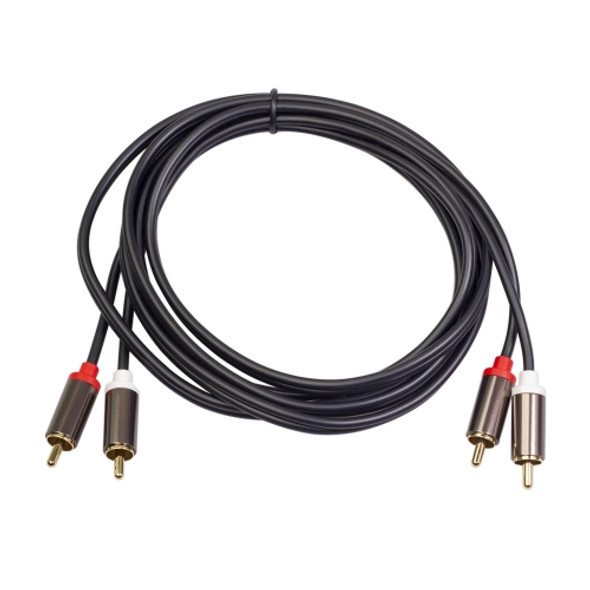 3660B 2 x RCA to 2 x RCA Gold-plated Audio Cable, Cable Length:2m(Black)