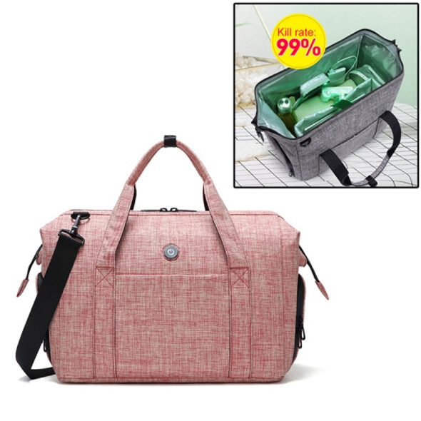 Sterilization Travel Bag Large Capacity Ozone Disinfection Fitness Bag Can Be Carried (Pink)