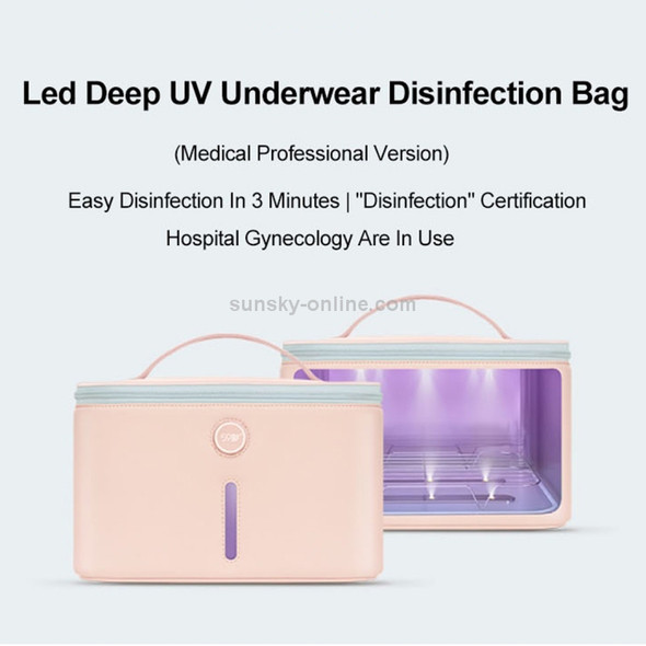 Original Xiaomi Youpin P30 59 Seconds LED Deep Ultraviolet Sterilization Drying Disinfection Bag(Pink)