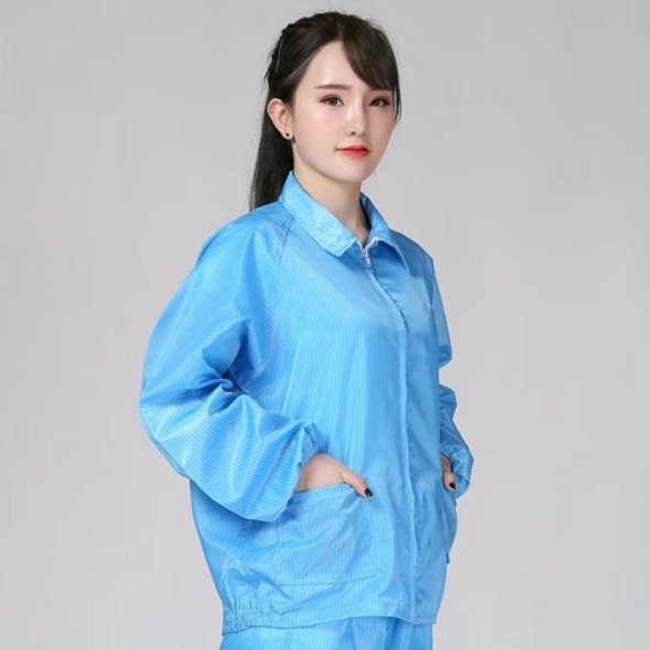 Antistatic Top Short Dust-free Jacket Lapel Overalls , Size:S(Blue)