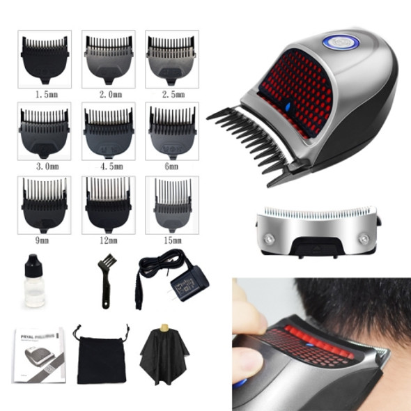 HJ-2018 Men Electric Shaver Fader Self-help Hair Clipper, with Cloth + Sponge + Pure Steel Tooth Scissors +Plain Steel Scissors + Spare Cutter Head, Standard Version, CN Plug