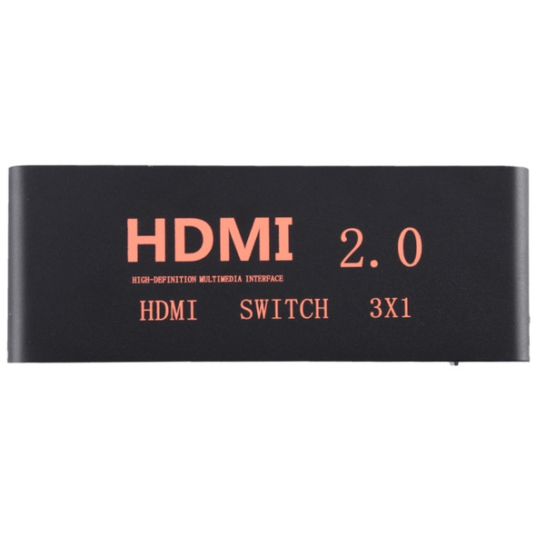 3X1 4K/60Hz HDMI 2.0 Switch with Remote Control, EU Plug